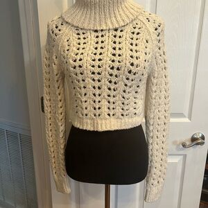 Free People Cozy Knit Turtleneck Sweater - Cream - Medium